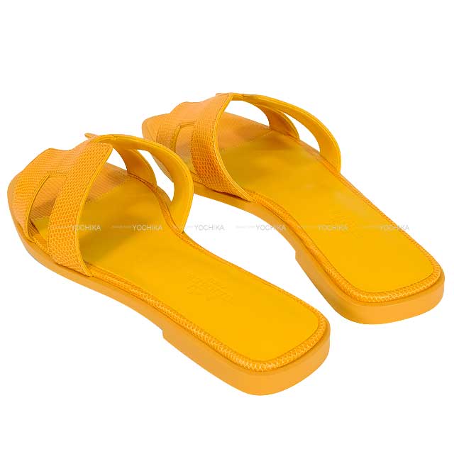 HERMES エルメス サンダル レディース オラン ジョーヌ リザード 24cm