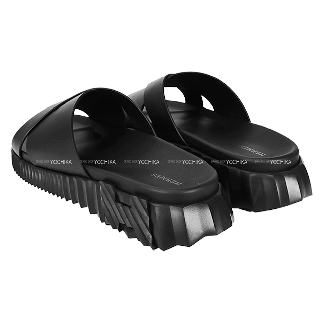 渋谷並木橋店】2024春夏 HERMES エルメス サンダル インフラ 黒 カーフ