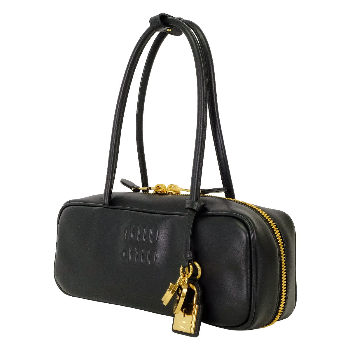 Miu Miu ミュウミュウ ハンドバッグ ボーレザー スモール 黒 (ブラック