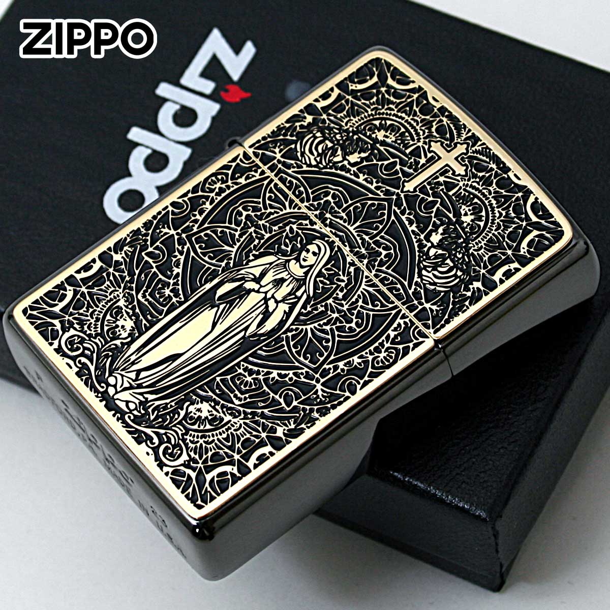 Zippo ジッポー マリア ブラックメタル ペイントプレート ネオブラック