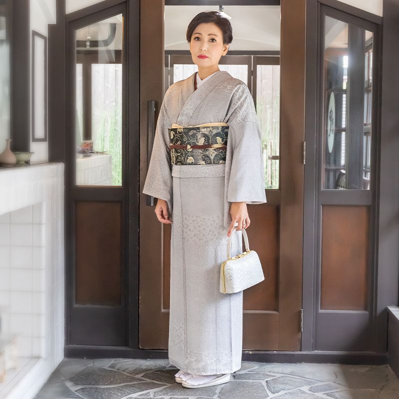 桂由美 ラインストーン キラキラ 薔薇 訪問着 濃紫地 桂由美 ライン