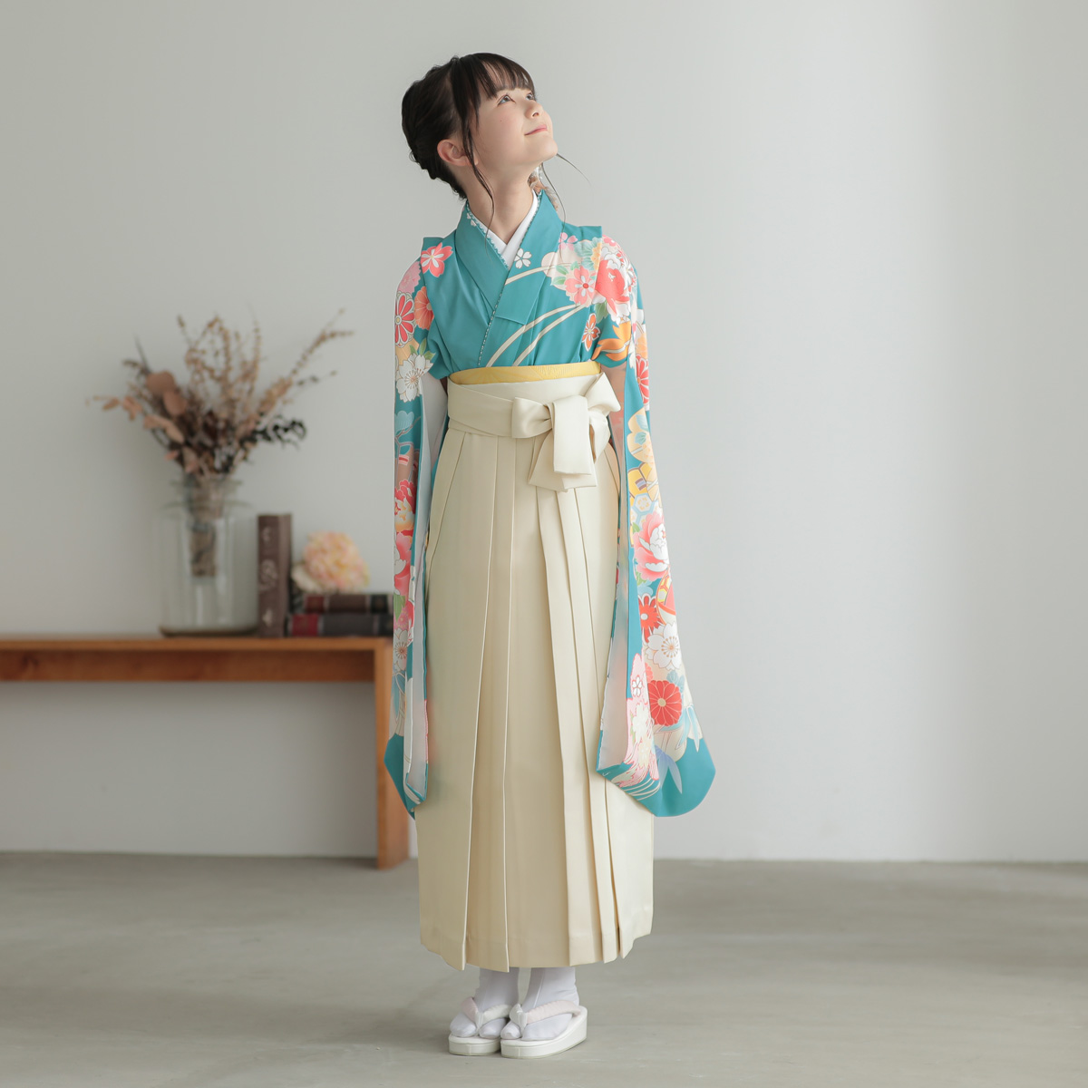 はむいちな 様 ロボホン 服 淡青藤色&山葵色 きもの 仙台平袴風