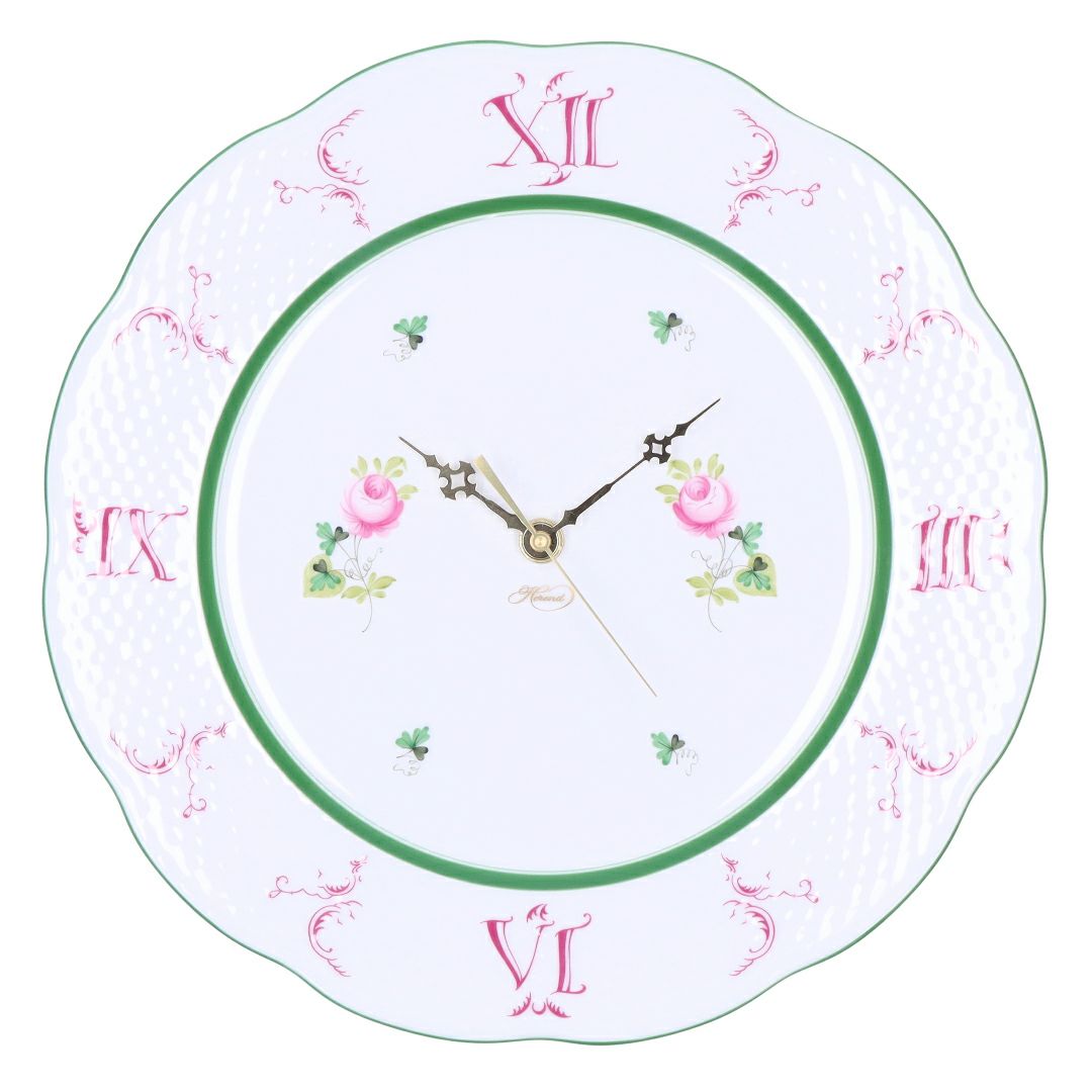 ヘレンド HEREND 皿時計 掛け時計 壁掛け時計 ウィーンの薔薇 VIEILLE