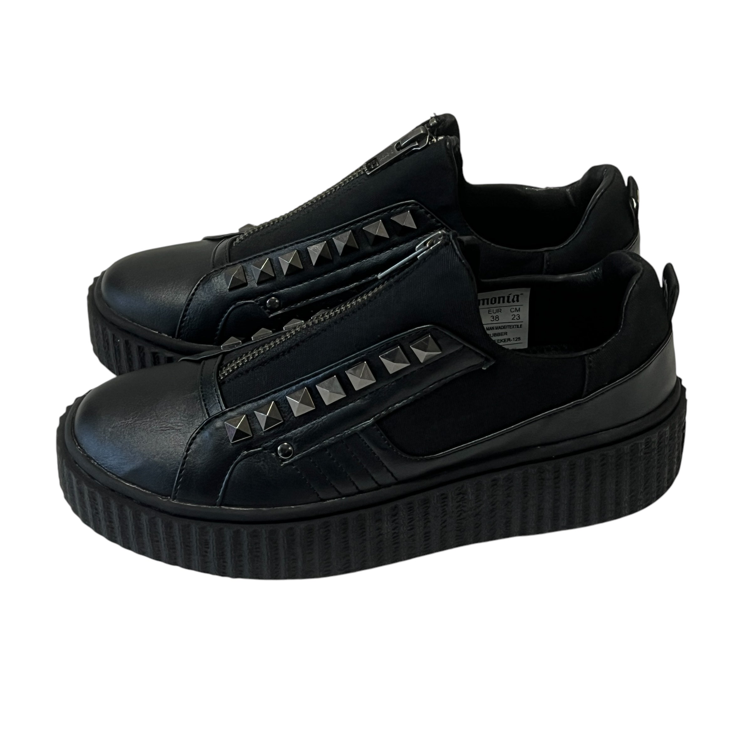 DEMONIA】スタッズアクセントコンビ素材スニーカーUS5M(23-23.5cm