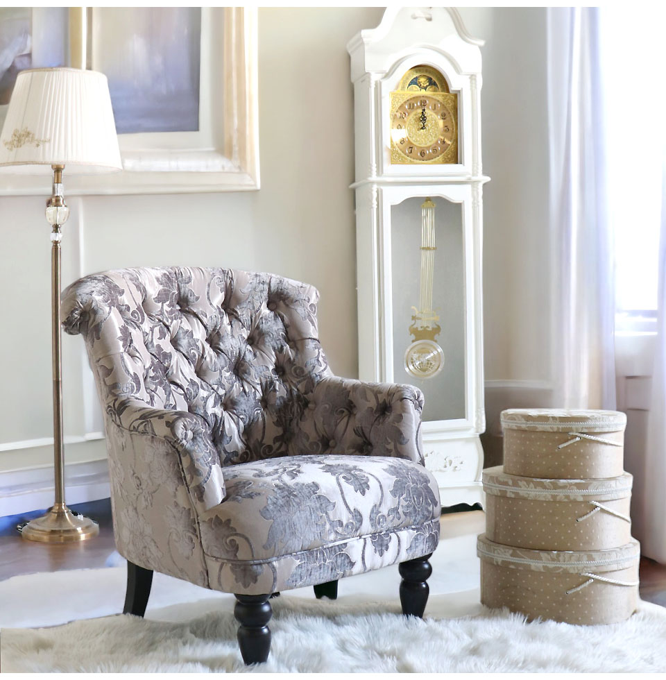 輸入家具 ハイバック パーソナルソファ 一人掛け シルバーグレー