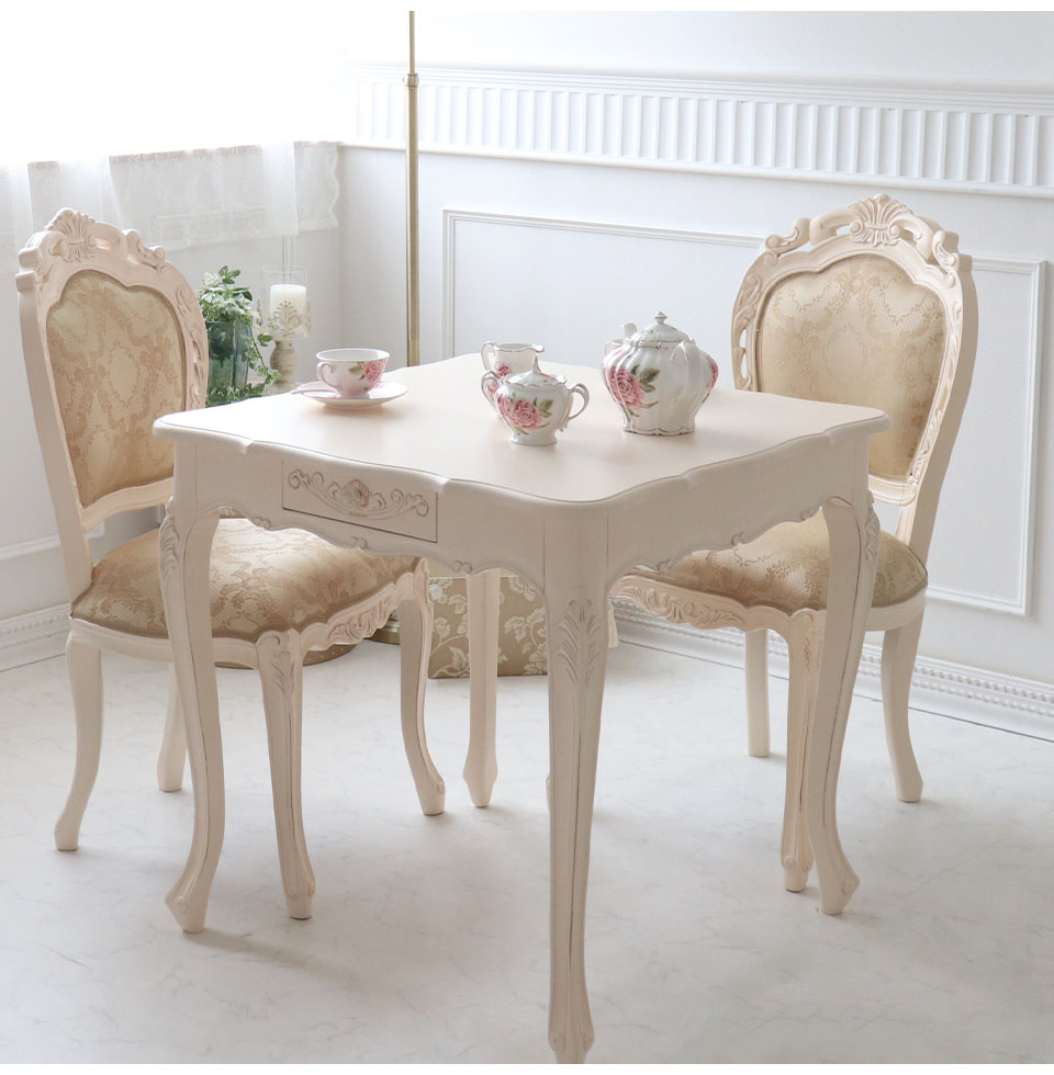 美品 Francfranc 猫脚 ダイニングテーブル75センチ アイボリー