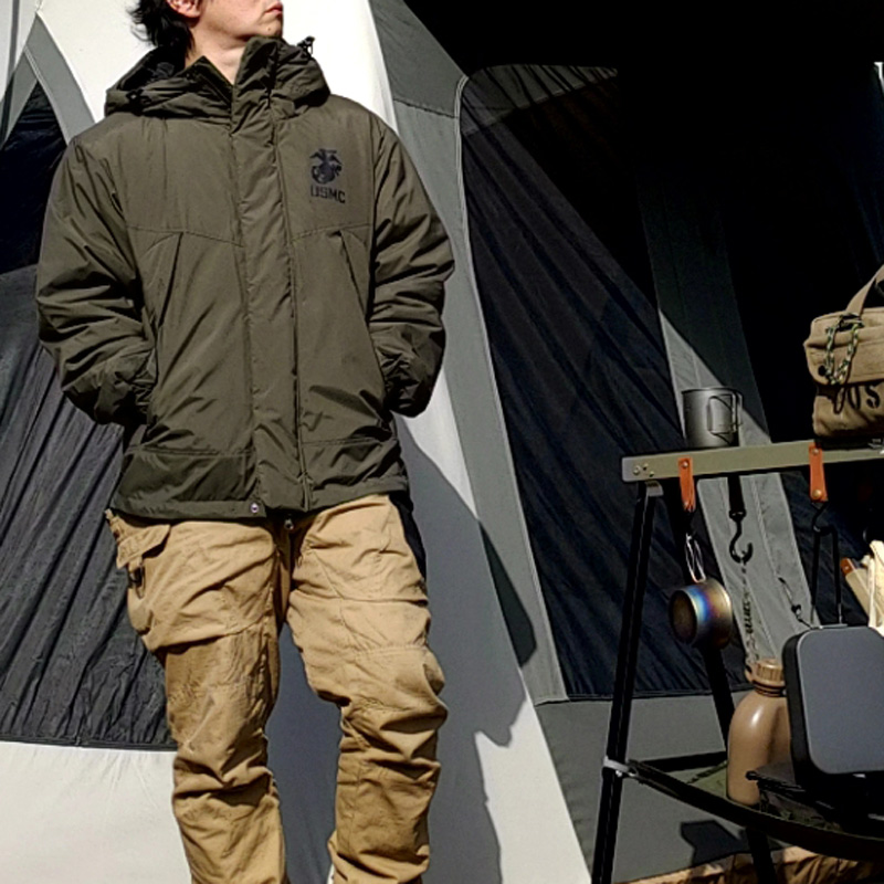 モンスターパーカー シェルパーカー 裏キルティング ミリタリー