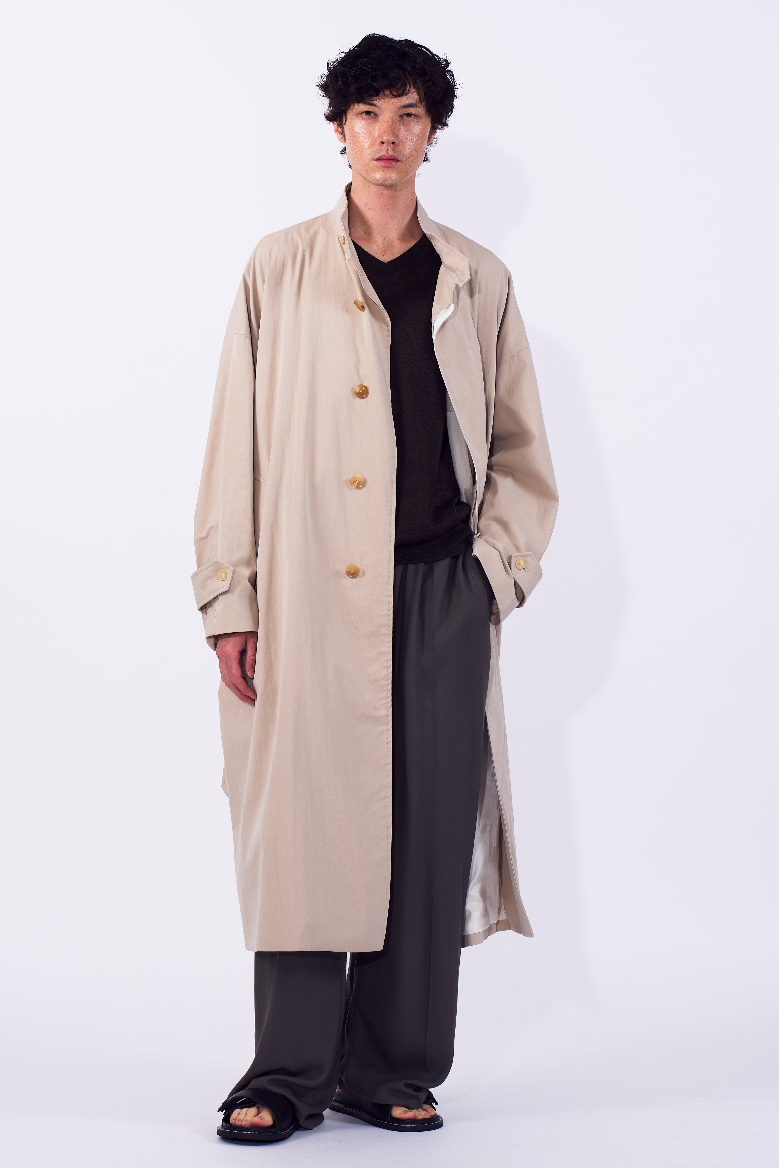 Stand Collar Over Coat | YOKE Official Website