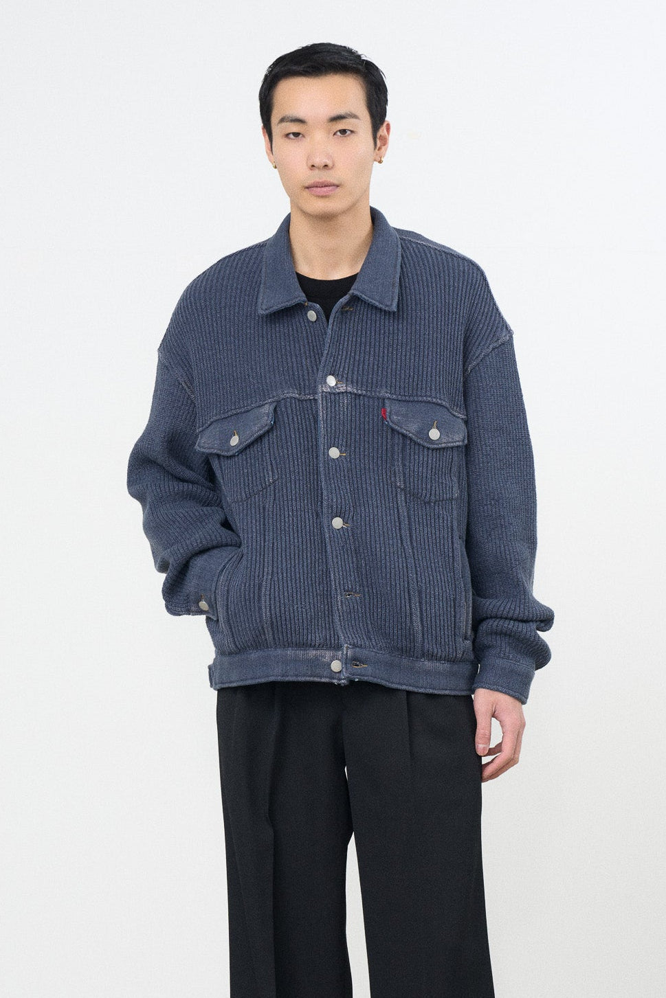 Denim Trucker Knit Jacket | YOKE Official Website