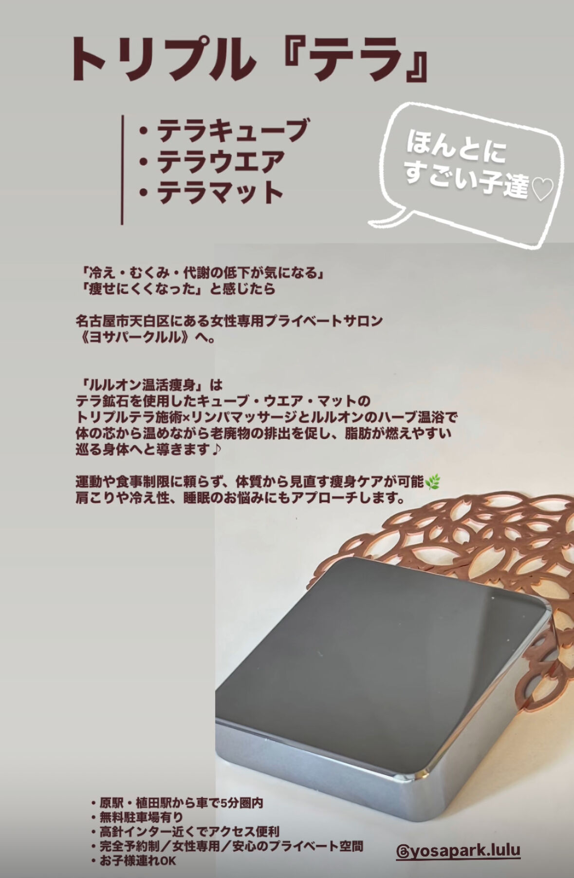 テラ鉱石テラヘルツでスリムボディへ！ | ブログ | 愛知県名古屋市の