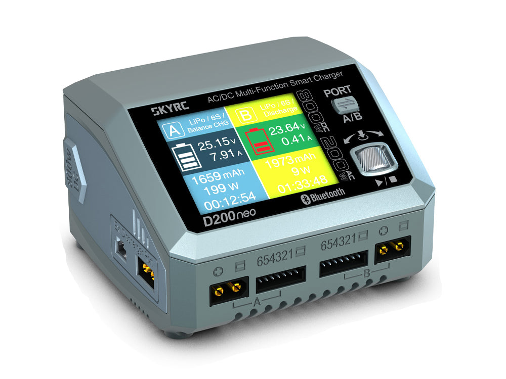 SkyRC D200neo 800W デュアルチャンネルAC/DC多機能充電器 日本語表示