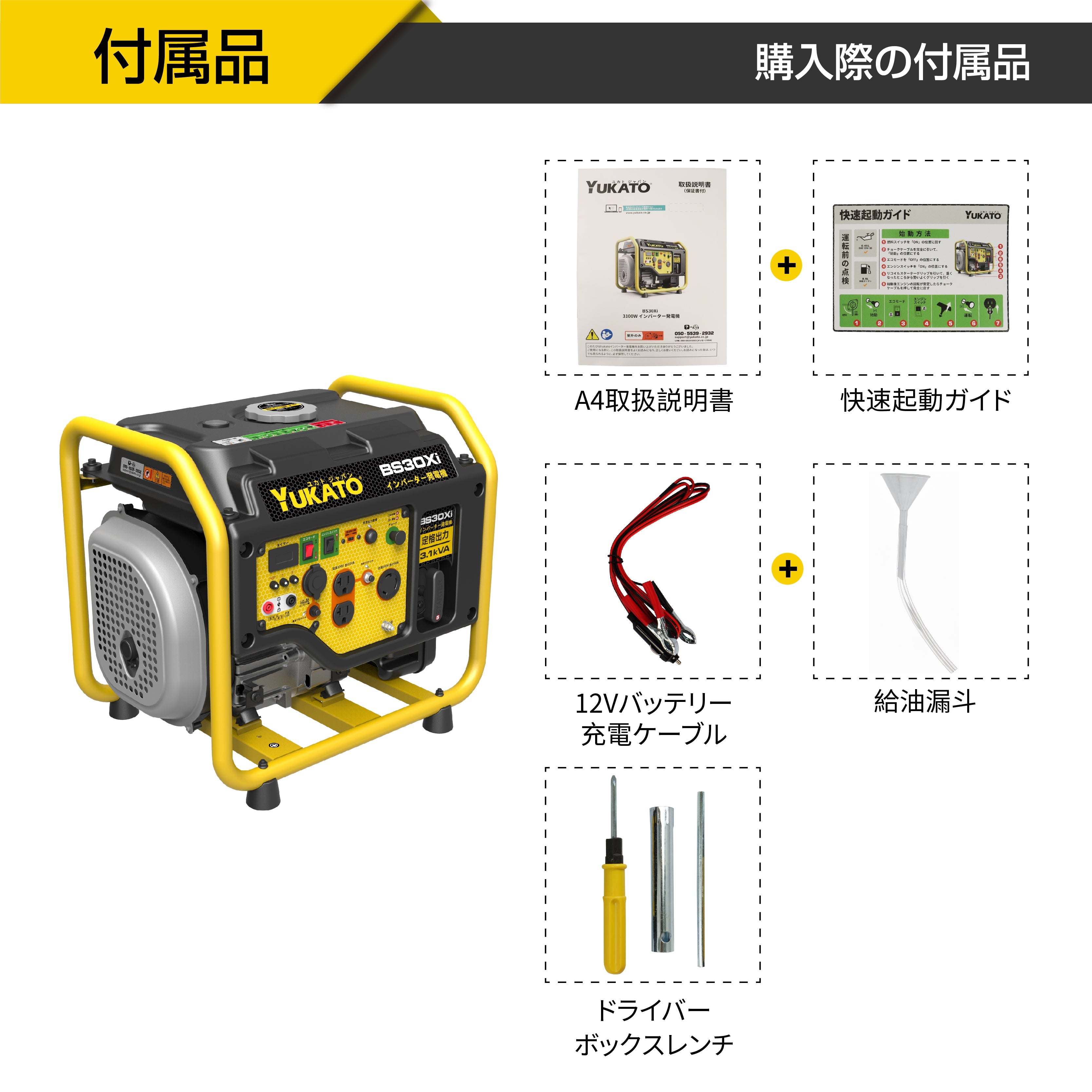 YUKATO BS30Xi インバーター発電機 オープンタイプ 3100W – YUKATO