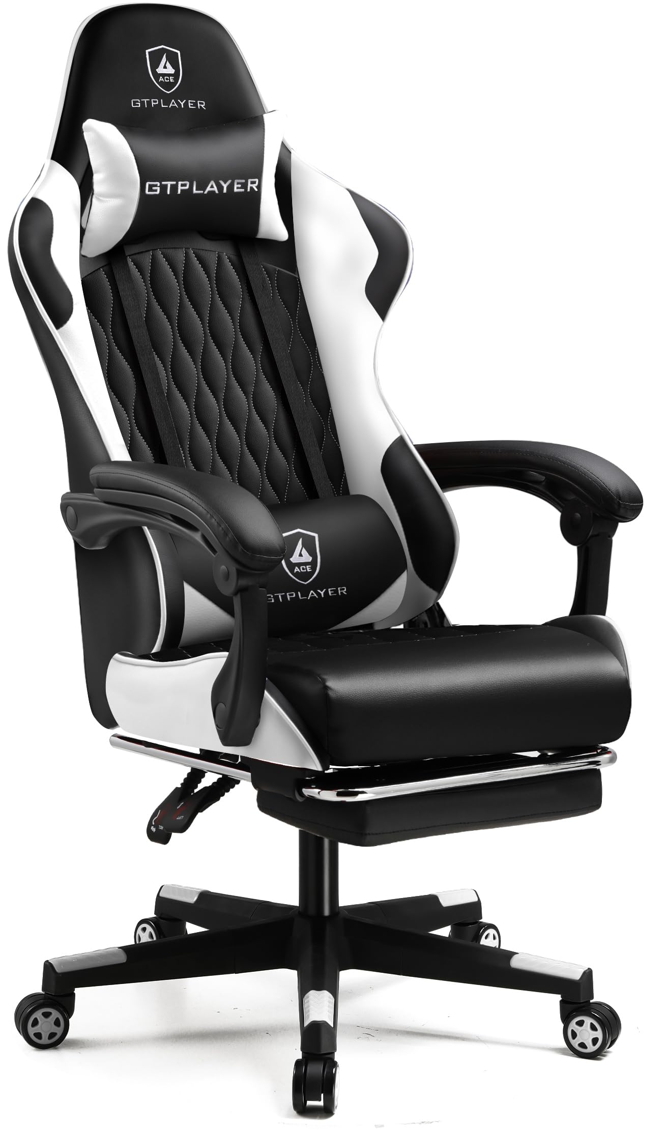 GTRacing (ジーティーレーシング) ゲーミングチェア 白 デスク pc