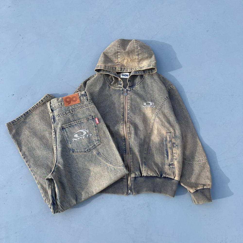 Yoke Denim Zip Hoodie – YZ