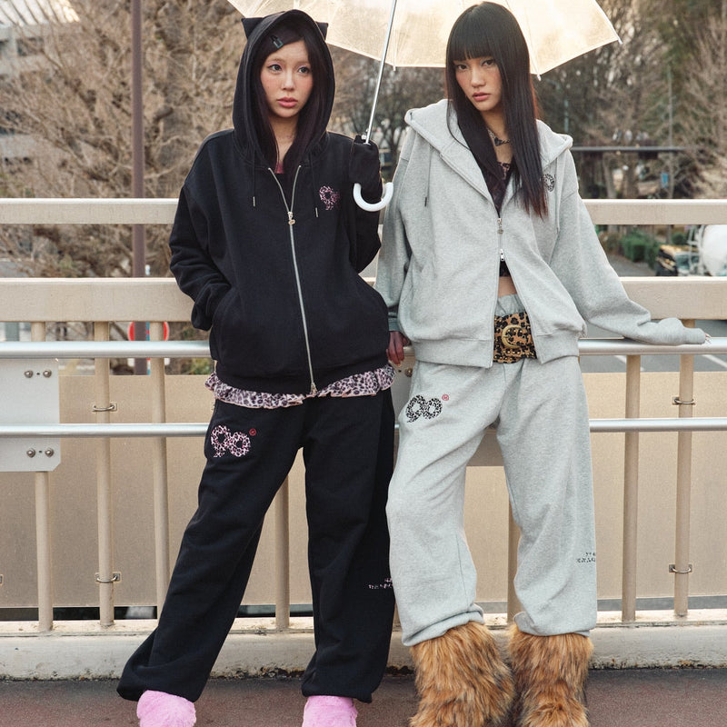 90 Logo Cat Ear Zip Hoodie【9090girl】 – YZ