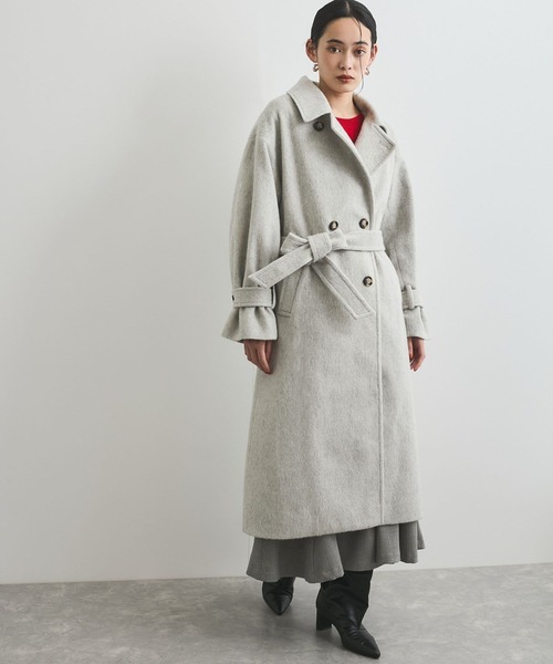 VIS（ビス） ステンカラーコート コート 「2WAY」シャギーロングコート