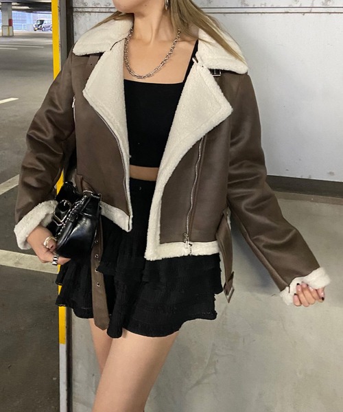 non-hedge（ノンヘッジ） レザージャケット ライダース ボアライダース