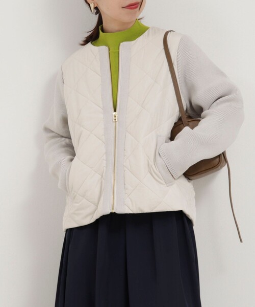 MICO COULIER（ミコクリエ） ブルゾン アウター 中綿×ニット切替ノー