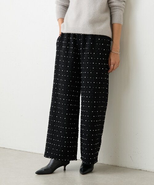 BEARDSLEY（ビアズリー） パンツ つぶつぶツイードウエストリブパンツ