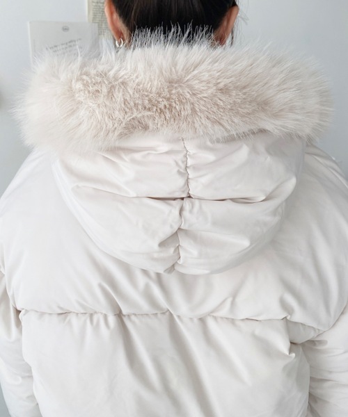 moment+ ダウンコート ダウンジャケット ファイバーダウンフードファー