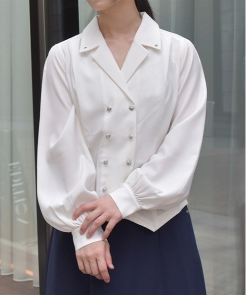 axes femme（アクシーズ ファム） ブラウス シャツ コルセット風開襟