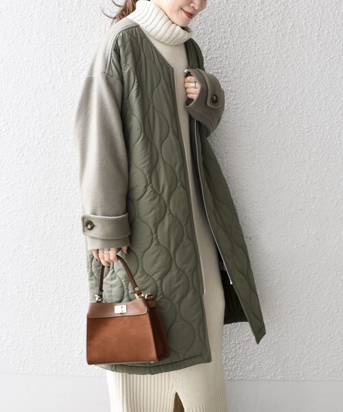 SHIPS（シップス） コート アウター *キルティング ジップ コート