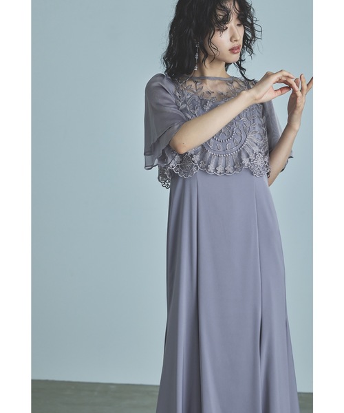 niana（ニアナ） ドレス リーフ刺繍レースブラウスキャミワンピース