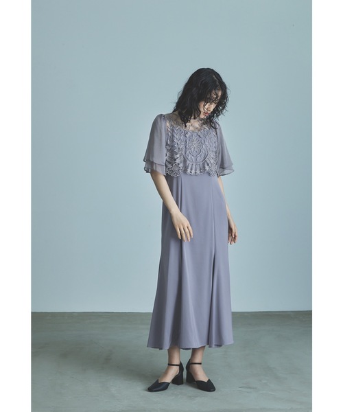 niana（ニアナ） ドレス リーフ刺繍レースブラウスキャミワンピース