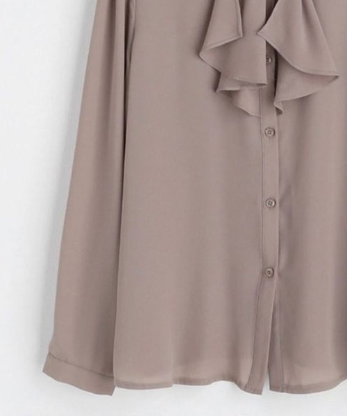 ブラウス シャツ パールボタンフリルブラウス レディース : ZOZOTOWN