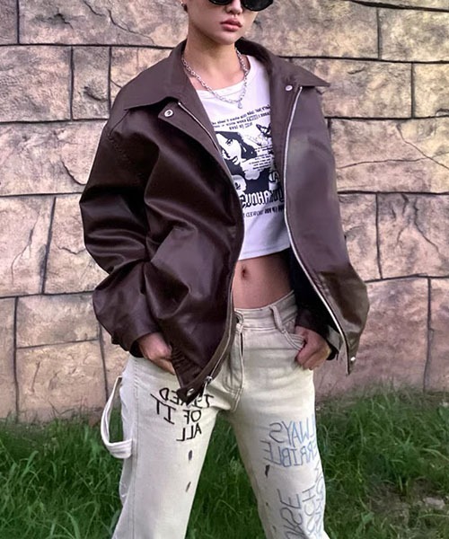 gossip!ロサンゼルス ジャケット テーラードジャケット Y2K PUレザー