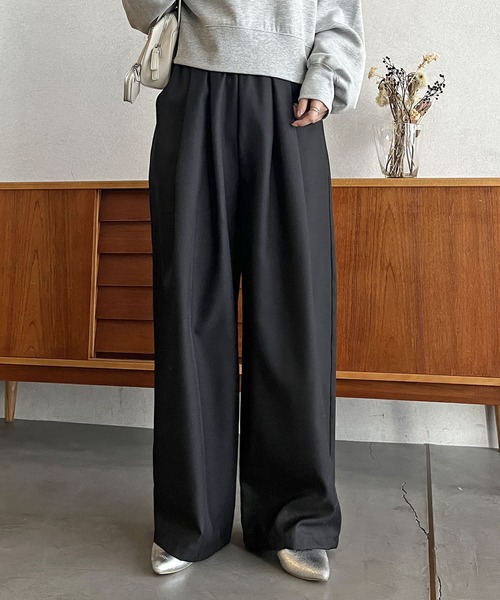 GeeRA（ジーラ） パンツ 「S〜3Lサイズ展開」上品見え！ウールライク