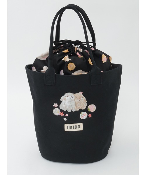 PINK HOUSE（ピンクハウス） トートバッグ 幸見うさぎ刺繍バッグ