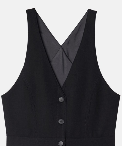 LE CIEL BLEU（ルシェルブルー） ドレス ツイードバッククロスジレ