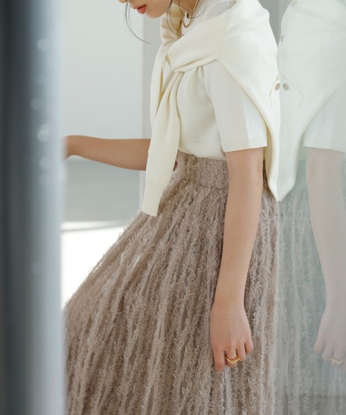 anuans（アニュアンス） スカート チュールジャガードボリューム