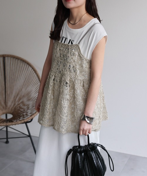 ap retro キャミソール 「選べる」オーガンジーレースキャミ