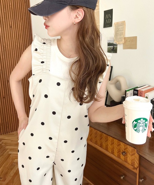 moment+ オールインワン ポルカドットオールインワン レディース