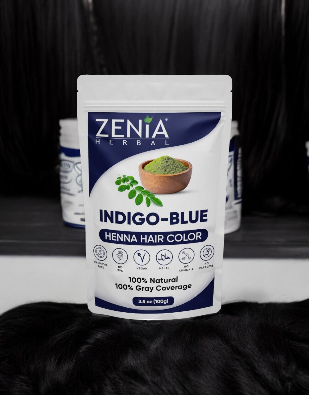 Zenia Indigo-Blue Hair Color Organic Henna 100g – Zenia Herbal