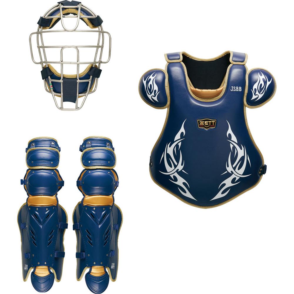 ZETTキャッチャーレガース マクスネイビー(軟式用） ZETTキャッチャー