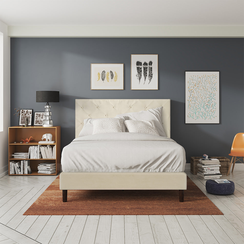 Shalini ファブリックベッドフレーム ヘッドボード付 | 【公式】ZINUS