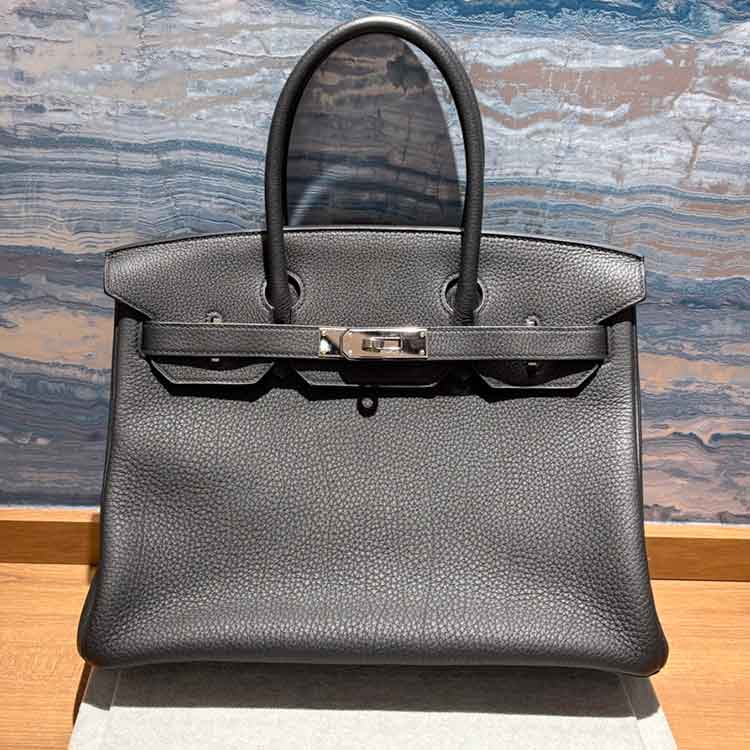 エルメス バーキン30 ブラック トゴ シルバー金具 T刻印の買取実績