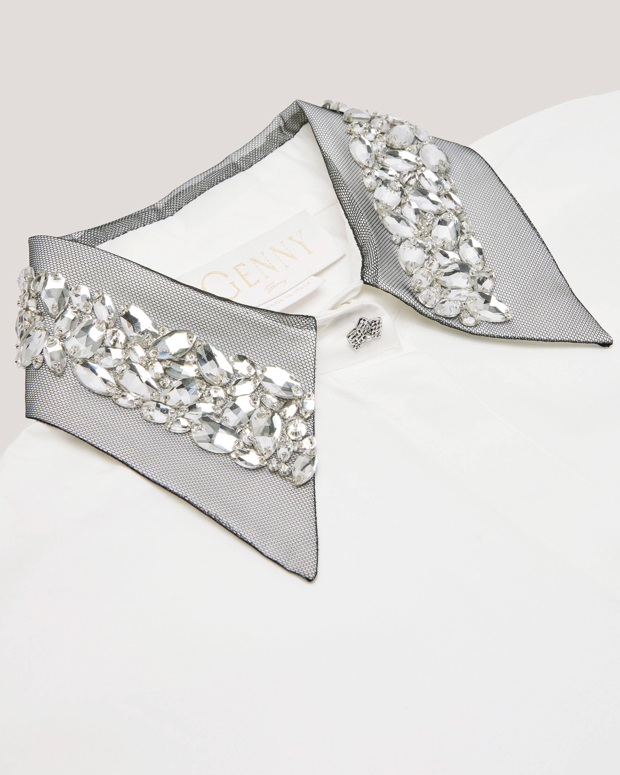 Oversized shirt with jewel collar - Genny