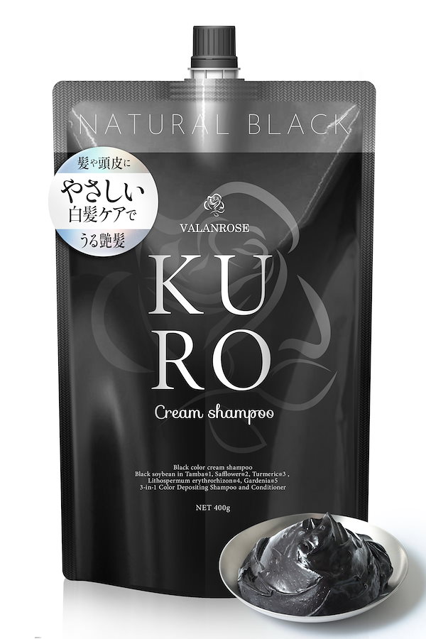 VALANROSE KUROクリームシャンプー ナチュラルブラック 400g - バラン