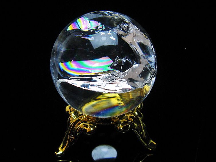 虹入りヒマラヤ水晶丸玉 24mm [T317-4146]