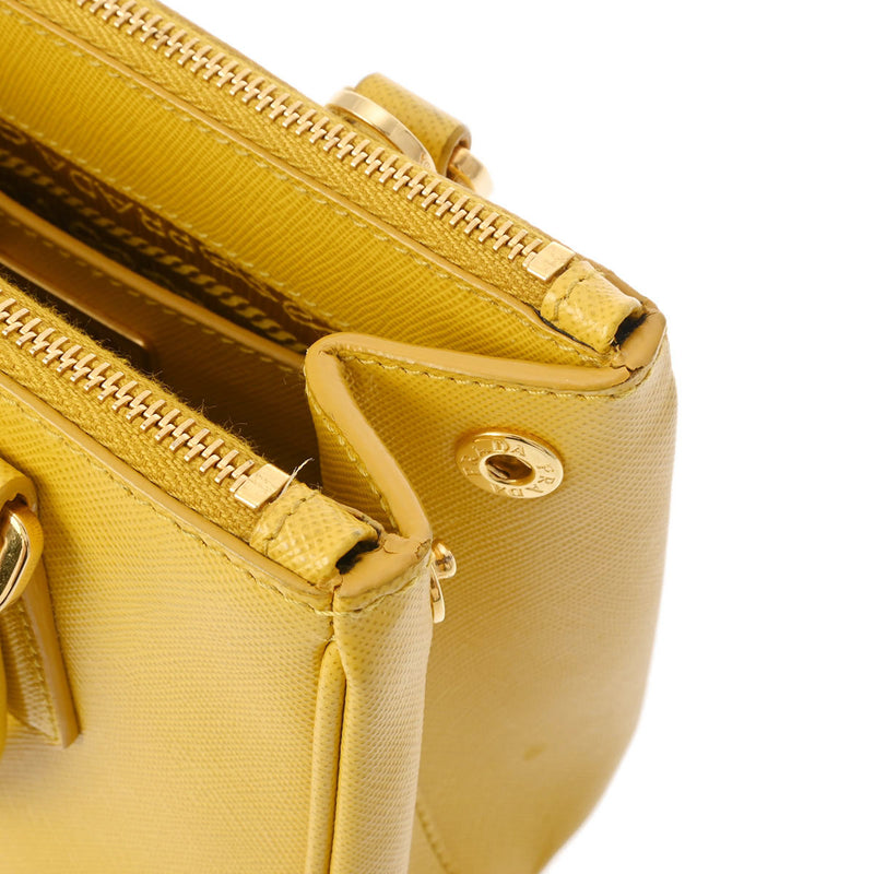 プラダガレリア ミニ イエロー ゴールド金具 レディース 2WAYバッグ