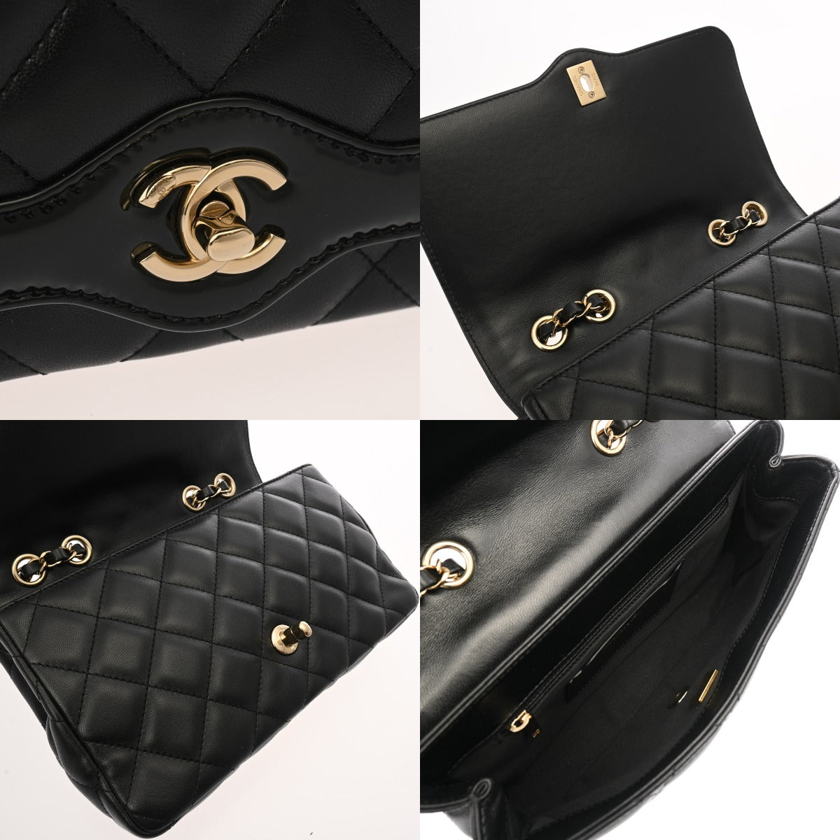 CHANEL シャネル マトラッセ チェーンショルダー 25cm ブラック AS5049