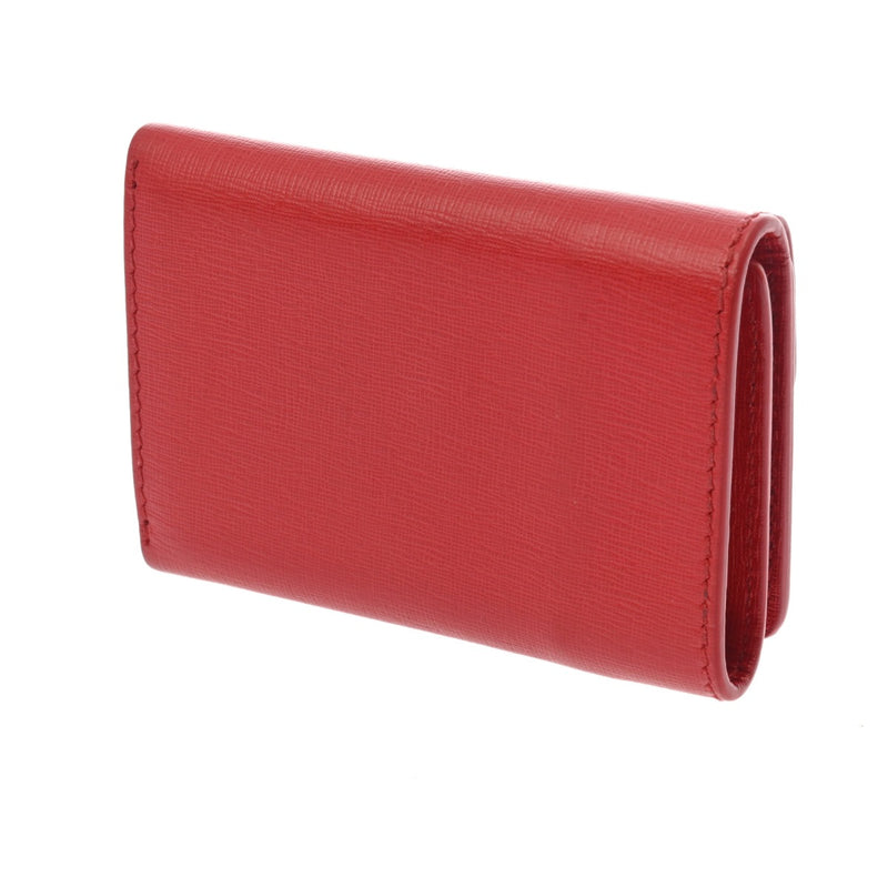 バレンシアガ 三ツ折財布 ミニウォレット レッド シルバー金具 ユニ