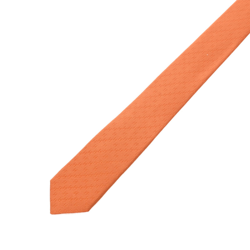 HERMES エルメス H織り オレンジ メンズ シルク100％ ネクタイ 未使用