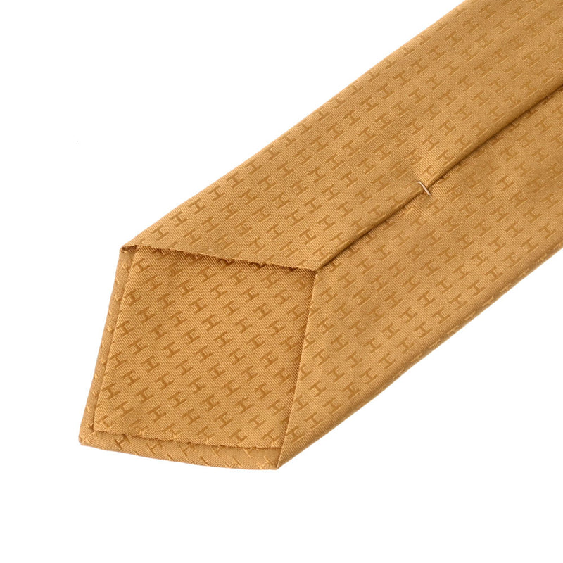 エルメスH柄 ゴールド メンズ シルク100％ ネクタイ HERMES – 銀蔵