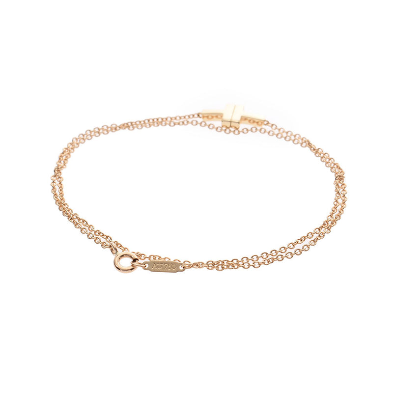 ティファニーT-TWO ダブルチェーンブレスレット レディース