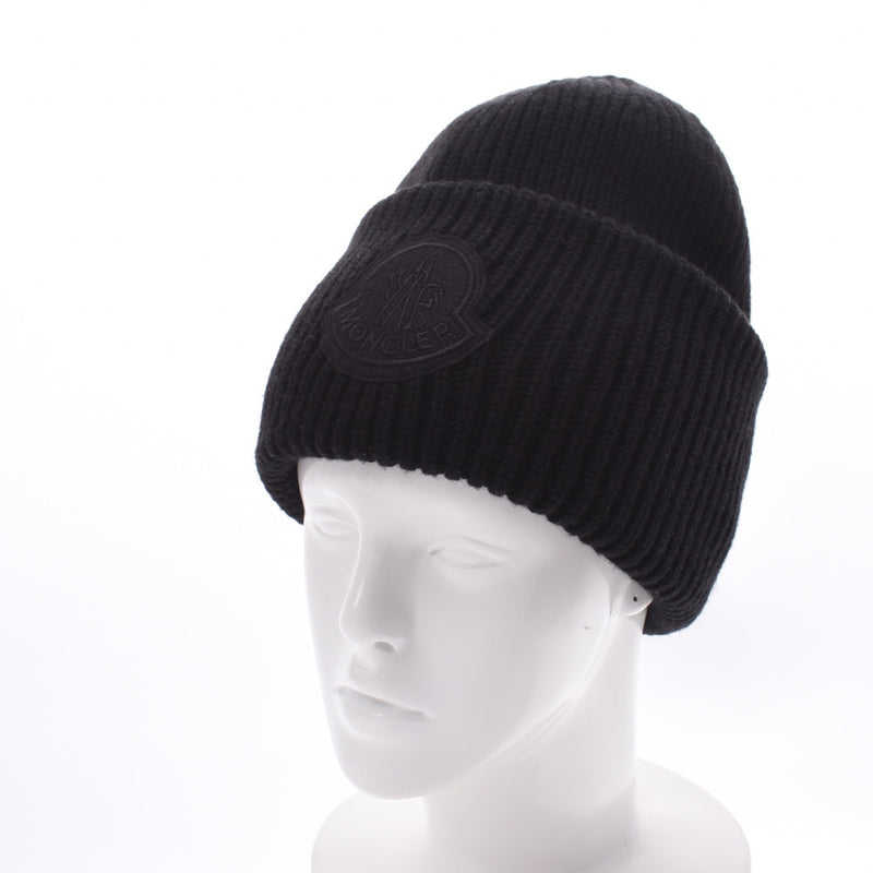 モンクレールニット帽 黒 ユニセックス ニットキャップ MONCLER 中古